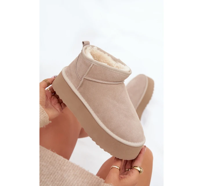 Dámské sněhule z přírodního semiše béžové Mairene Dámské sněhule z přírodního semiše béžové Mairene