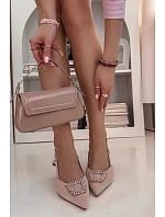 Dámské sandály na jehlovém podpatku s ozdobou Růžové Ismeria