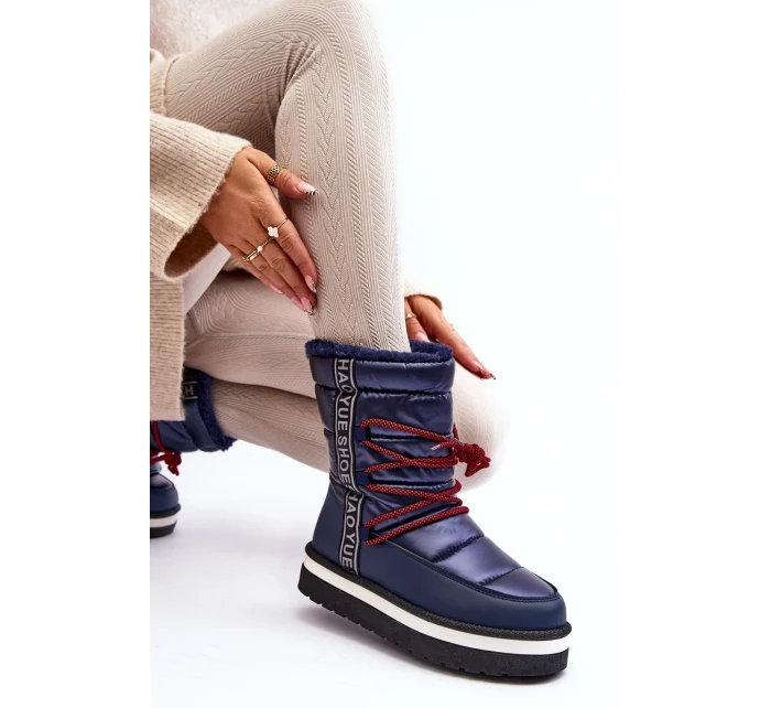 Dámské sněhule s tkaničkami, tmavě modrá Lilara Dámské sněhule s tkaničkami, tmavě modrá Lilara