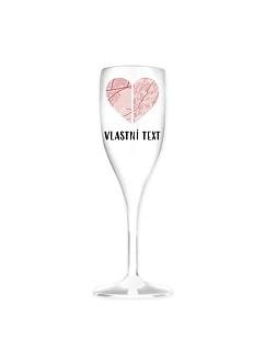 Personalizovaná nerozbitná prosecco sklenice - Dvě místa, jedno srdce