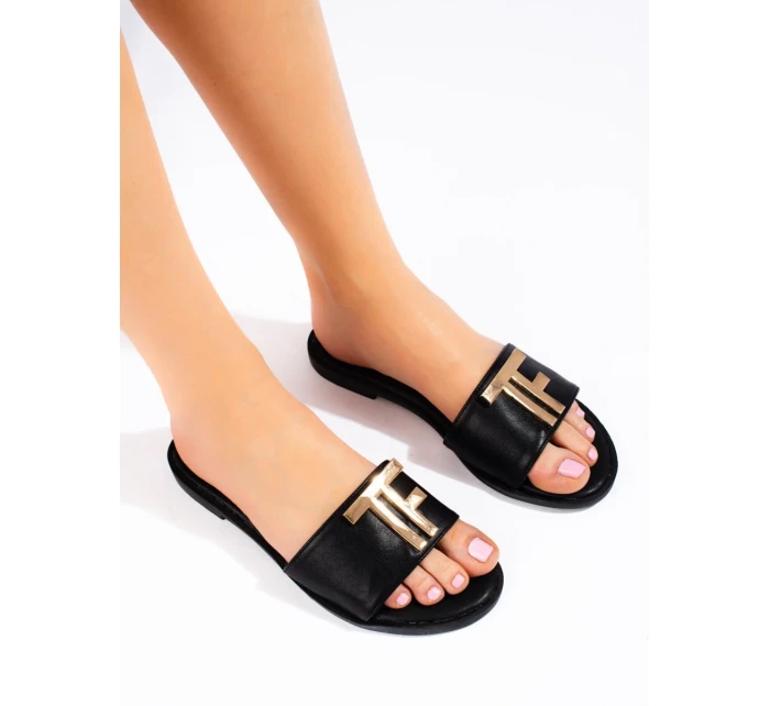 Originální dámské  nazouváky černé bez podpatku