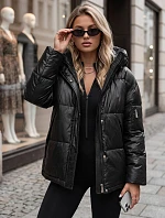 Dámská zimní prošívaná bunda s kapucí, černá, FashionStreet TY5966