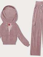 Dámská mikina + cargo kalhoty růžová (AMG-322A)