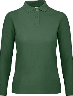 B&C ID.001 LSL /women Dámské piqué polo s dlouhým rukávem 01.0I13 bottle green