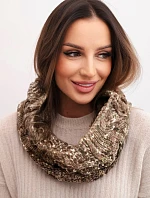 Dámský měkký zimní vlněný komín KN25 khaki+fango