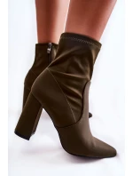 Dámské Boty Na Podpatku Khaki model 21592995 - Boto Dámské Boty Na Podpatku Khaki model 21592995 - Boto
