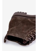 Semišové Zateplené Kotníkové Boty Na Zip Big Star model 21676197 Hnědé - Big Star Shoes Semišové Zateplené Kotníkové Boty Na Zip Big Star model 21676197 Hnědé - Big Star Shoes