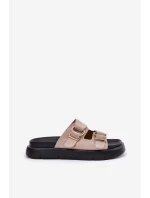 Dámské Sametové Sandały S Dekorativními Přezkami Big Star RR274659 Světle Růžové Dámské Sametové Sandały S Dekorativními Přezkami Big Star RR274659 Světle Růžové