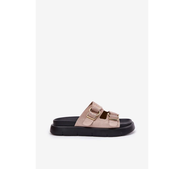 Dámské Sametové Sandały S Dekorativními Přezkami Big Star RR274659 Světle Růžové Dámské Sametové Sandały S Dekorativními Přezkami Big Star RR274659 Světle Růžové