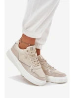 Dámské Kožené Tenisky Na Platformě Béžové model 21697059 - EVENTO