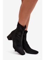 Dámské kotníkové boty na podpatku z eko semiše Olianne