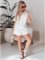 DINOZIA bílý džínový krátký overal FashionStreet EY2589