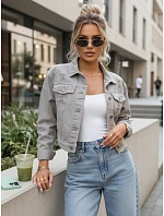 Dámská džínová bunda LANDIA sepraná šedá FashionStreet TY5684