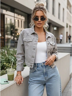 Dámská džínová bunda LANDIA sepraná šedá FashionStreet TY5684