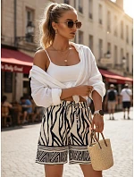 Dámské šortky s elastickým pasem, bílo-námořnická modrá, FashionStreet SY0540 Dámské šortky s elastickým pasem, bílo-námořnická modrá, FashionStreet SY0540