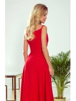 CHIARA Elegantní červené dámské maxi šaty na ramínkách model 21819737 - numoco