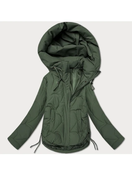 Dámská prošívaná bunda pro přechodné období v khaki barvě s kapucí S'West (B8297-11)