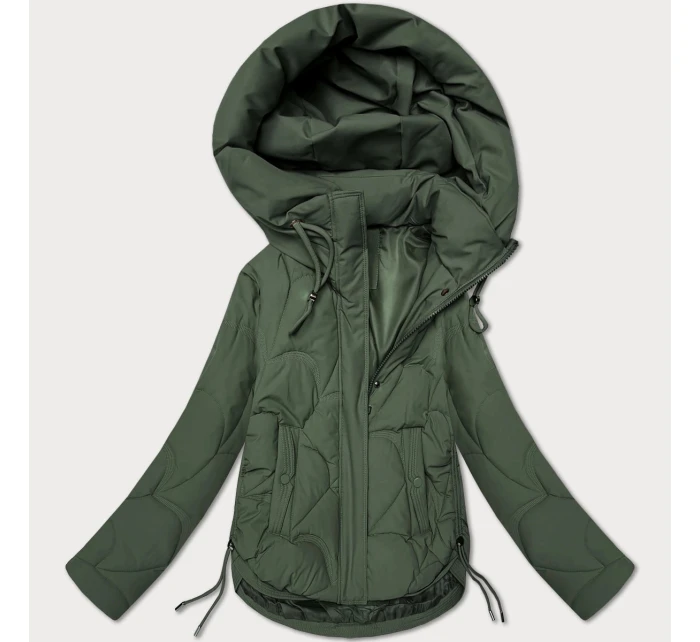 Dámská prošívaná bunda pro přechodné období v khaki barvě s kapucí S'West (B8297-11)