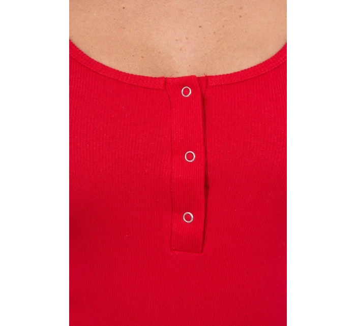 Šaty s knoflíkovým výstřihem červené Šaty s knoflíkovým výstřihem červené