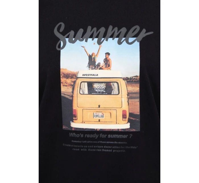 Halenka s potiskem Letní auto černá Halenka s potiskem Letní auto černá