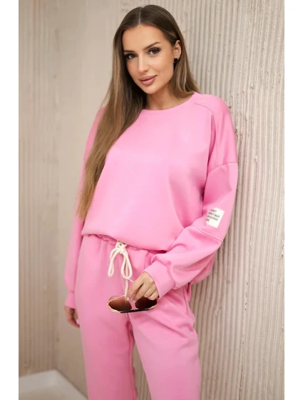 Viskózový komplet teplákové + kalhoty světle růžová