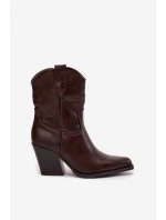 Dámské Kovábojky Eko Kůže Na Podpatku Čokoládové Sorelia Dámské Kovábojky Eko Kůže Na Podpatku Čokoládové Sorelia