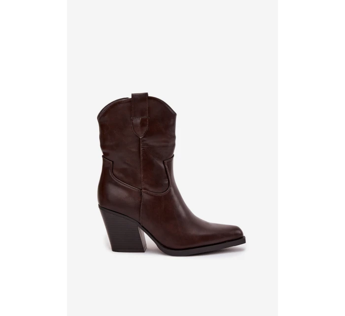 Dámské Kovábojky Eko Kůže Na Podpatku Čokoládové Sorelia Dámské Kovábojky Eko Kůže Na Podpatku Čokoládové Sorelia