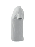 Basic tričko pánské světle šedý melír Basic tričko pánské světle šedý melír