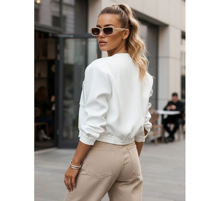 Dámská bunda bomber TY4305 smetanová - FashionStreet