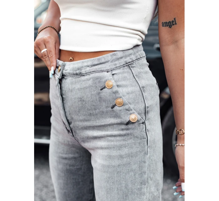Dámské baggy džíny ZIPELLA s vysokým pasem šedé FashionStreet UY2207