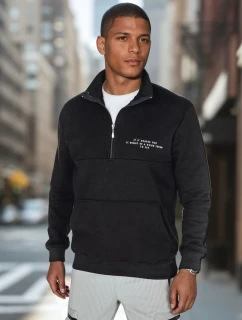 Pánská mikina s potiskem černá FashionStreet BX5887