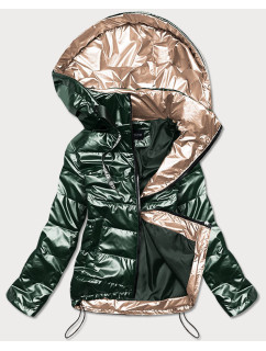 Zelená dámská bunda se zlatými model 17099225 - Miss TiTi