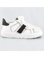 Bílo-černé dámské sportovní boty se zakrytým šněrováním (RA2049) Bílo-černé dámské sportovní boty se zakrytým šněrováním (RA2049)