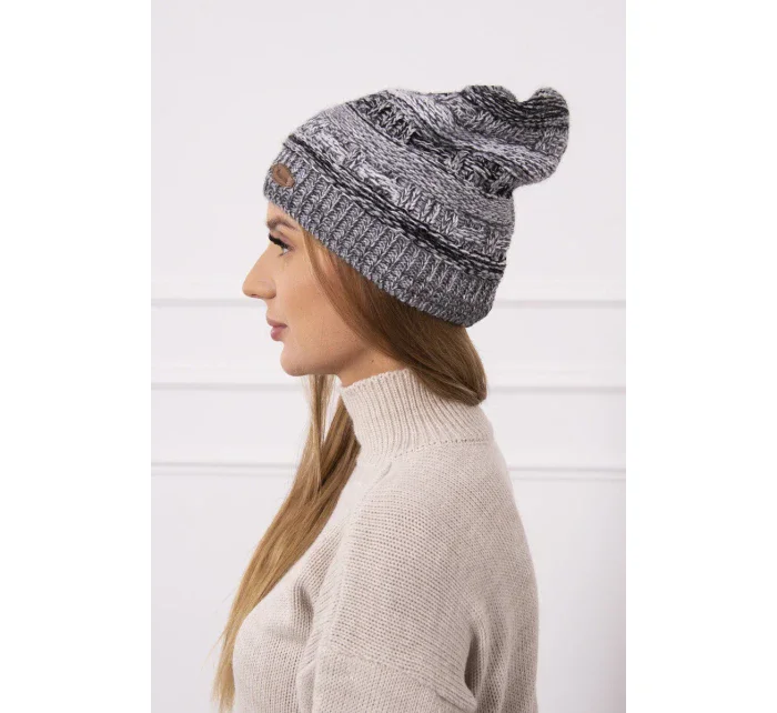 Čepice s fleecem Patrycja K254 černá+šedá