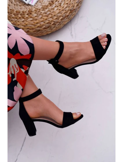 Dámské Sandály Na Podpatku Semišové Černé Lexi Dámské Sandály Na Podpatku Semišové Černé Lexi