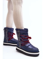 Dámské sněhule s vázáním v modré barvě model 21644706 - Boto Dámské sněhule s vázáním v modré barvě model 21644706 - Boto