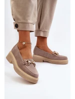 Zazoo 3429 Zamszové Dámské Mokasíny S Ozdobou Hnědé