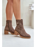 Zateplené dámské boty na podpatku hnědé Vailia Zateplené dámské boty na podpatku hnědé Vailia