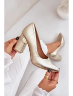 Kožené lodičky Lewski model 21682413 zlato - Boto