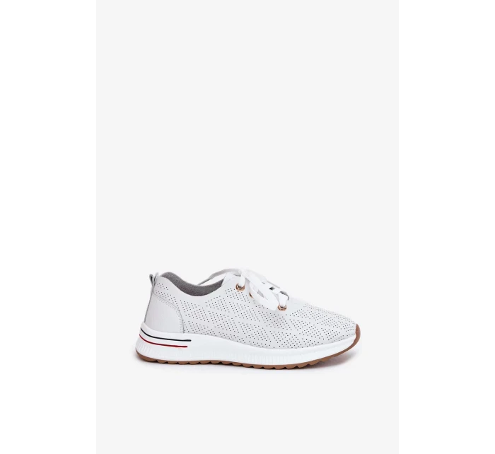 Dámské kožené lehké polobotky Artiker – bílé