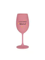 VYCHUTNÁVÁM SI VÁNOCE - růžová sklenice na víno 350 ml VYCHUTNÁVÁM SI VÁNOCE - růžová sklenice na víno 350 ml