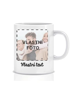 Personalizovaný klasický bílý keramický hrníček 300 ml s fotografií