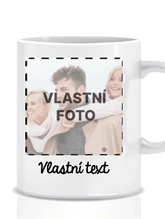 Personalizovaný klasický bílý keramický hrníček 300 ml s fotografií