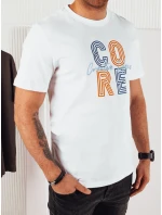 Pánské bílé tričko s potiskem Dstreet RX5383 Pánské bílé tričko s potiskem Dstreet RX5383