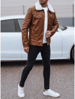 Pánská kožená bunda s kožešinou hnědá FashionStreet TX4746 Pánská kožená bunda s kožešinou hnědá FashionStreet TX4746