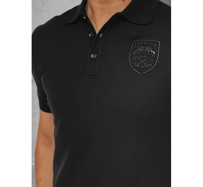 Pánská polokošile s nášivkou černá Dstreet model 21987834 - FashionStreet