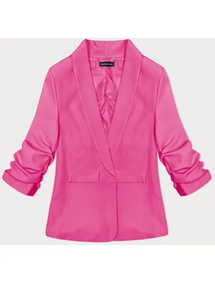 Tenké růžové sako s nařasenými rukávy (22-356)