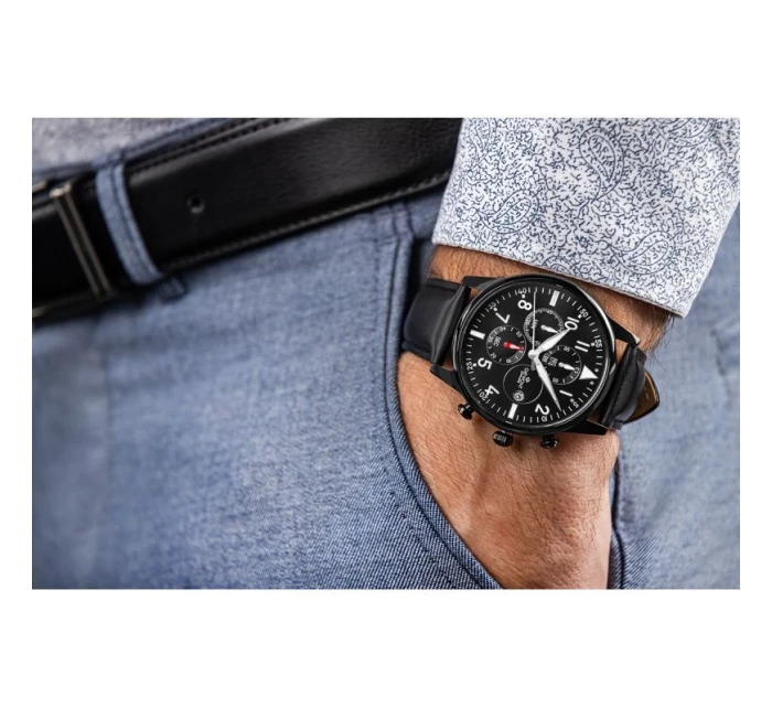 Pánské hodinky Giewont Chronograph Sapphire Black GW5630-A1 Pánské hodinky Giewont Chronograph Sapphire Black GW5630-A1