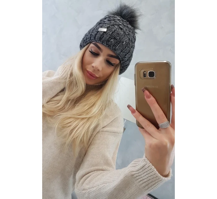 Čepice K169 černá+šedá