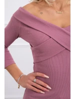 Halenka s výstřihem do V tmavě růžová Halenka s výstřihem do V tmavě růžová